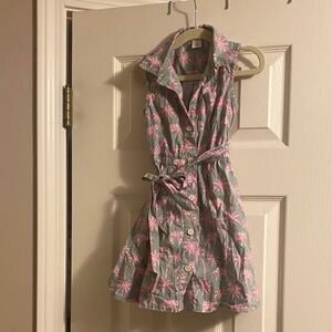 J. Crew Green and Pink Sleeveless Dress